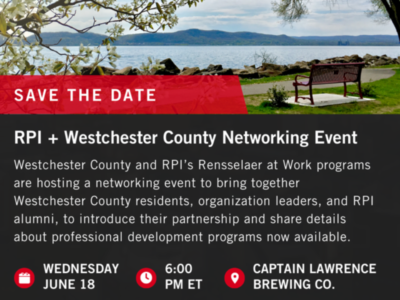 Save the Date: RPI + Westchester County Networking Event featured image.