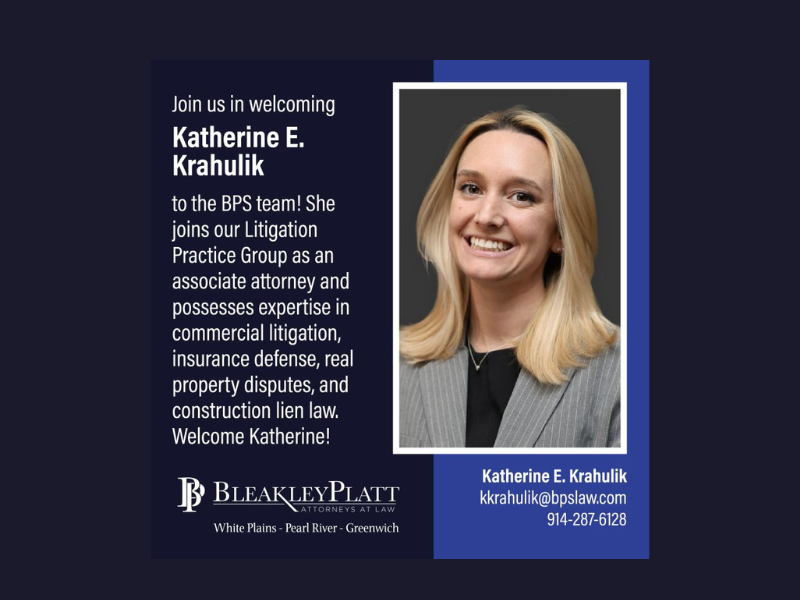 Bleakley Platt & Schmidt Welcomes New Associate featured image.